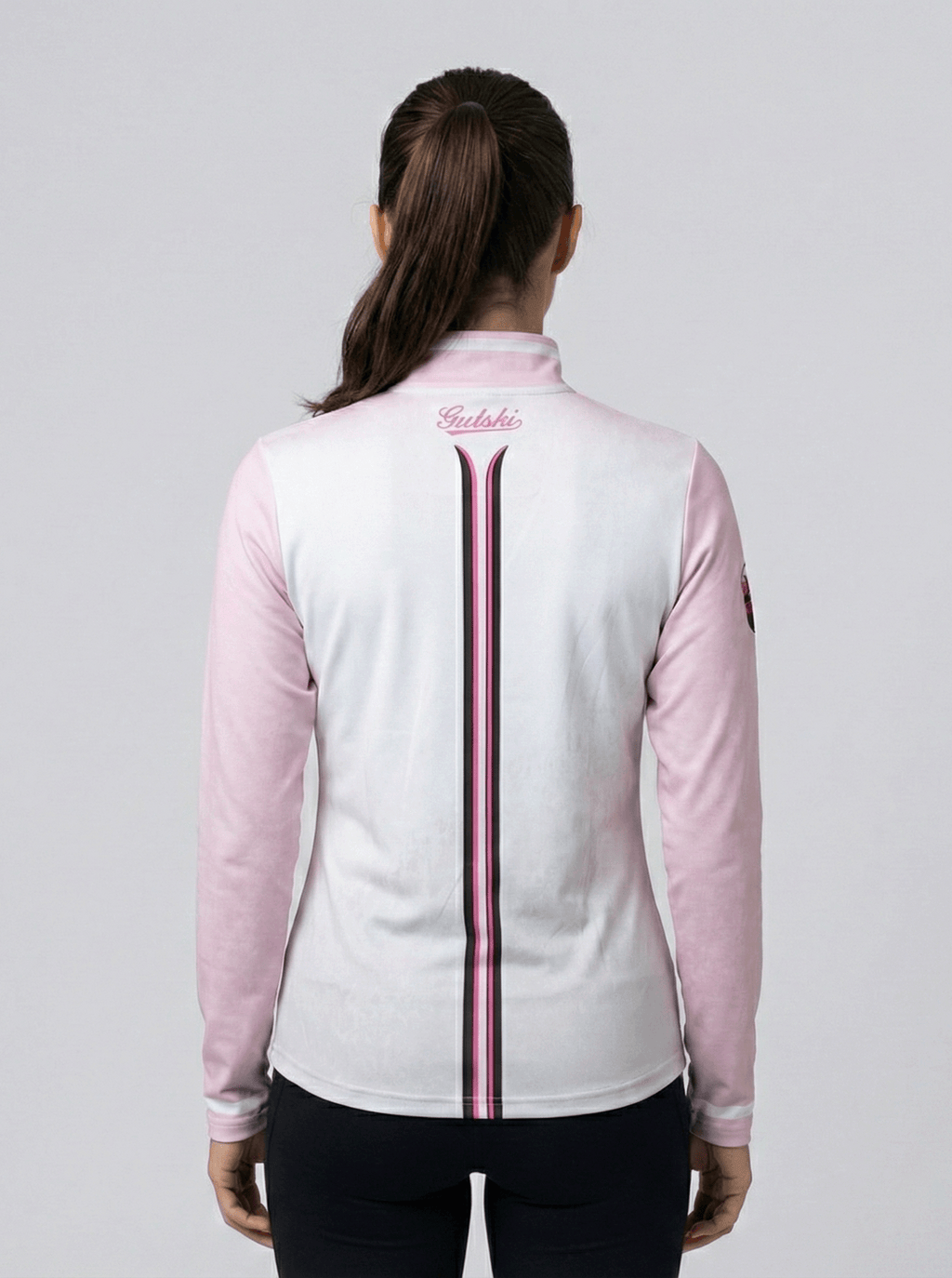 Gutski skipully achterkant wit roze met zwarte streep detail